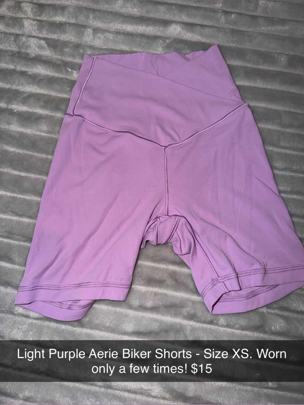 aerie Light Lavender High-Waist Biker Shorts